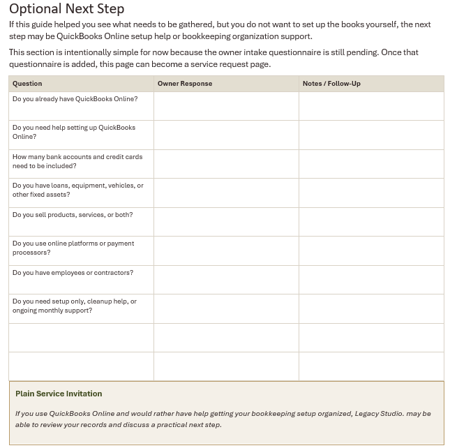 The Bookkeeping Starter Plan