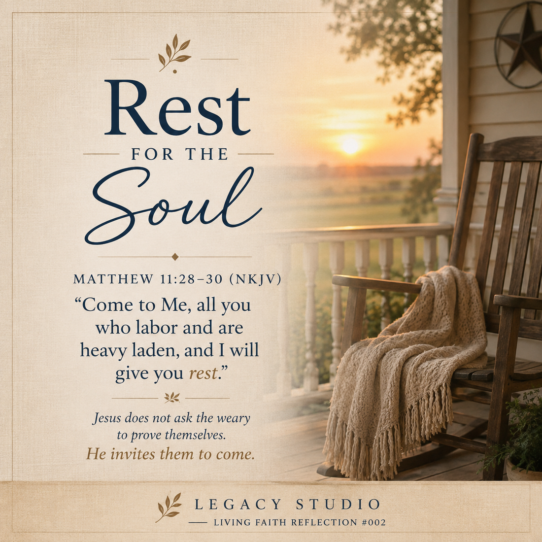 Living Faith Reflection #2 - Rest for the Soul