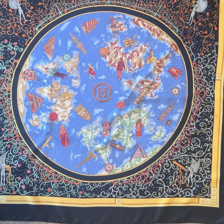 Hermes www.hermes.com silk scarf, full view