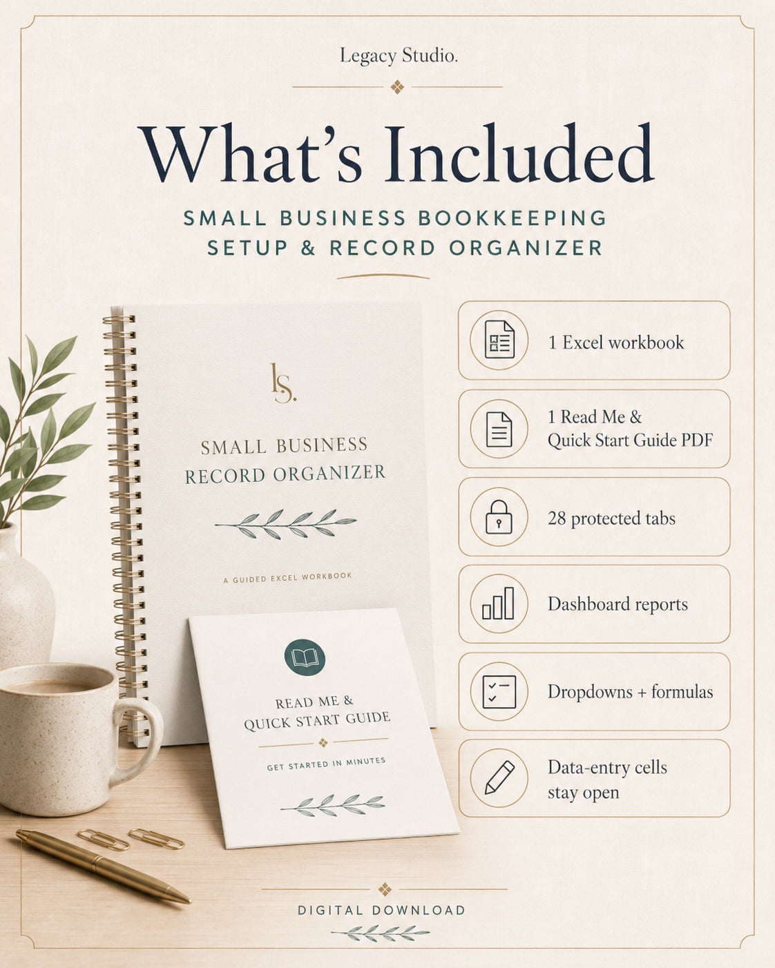 Small Business Bookkeeping Setup & Record Organizer
