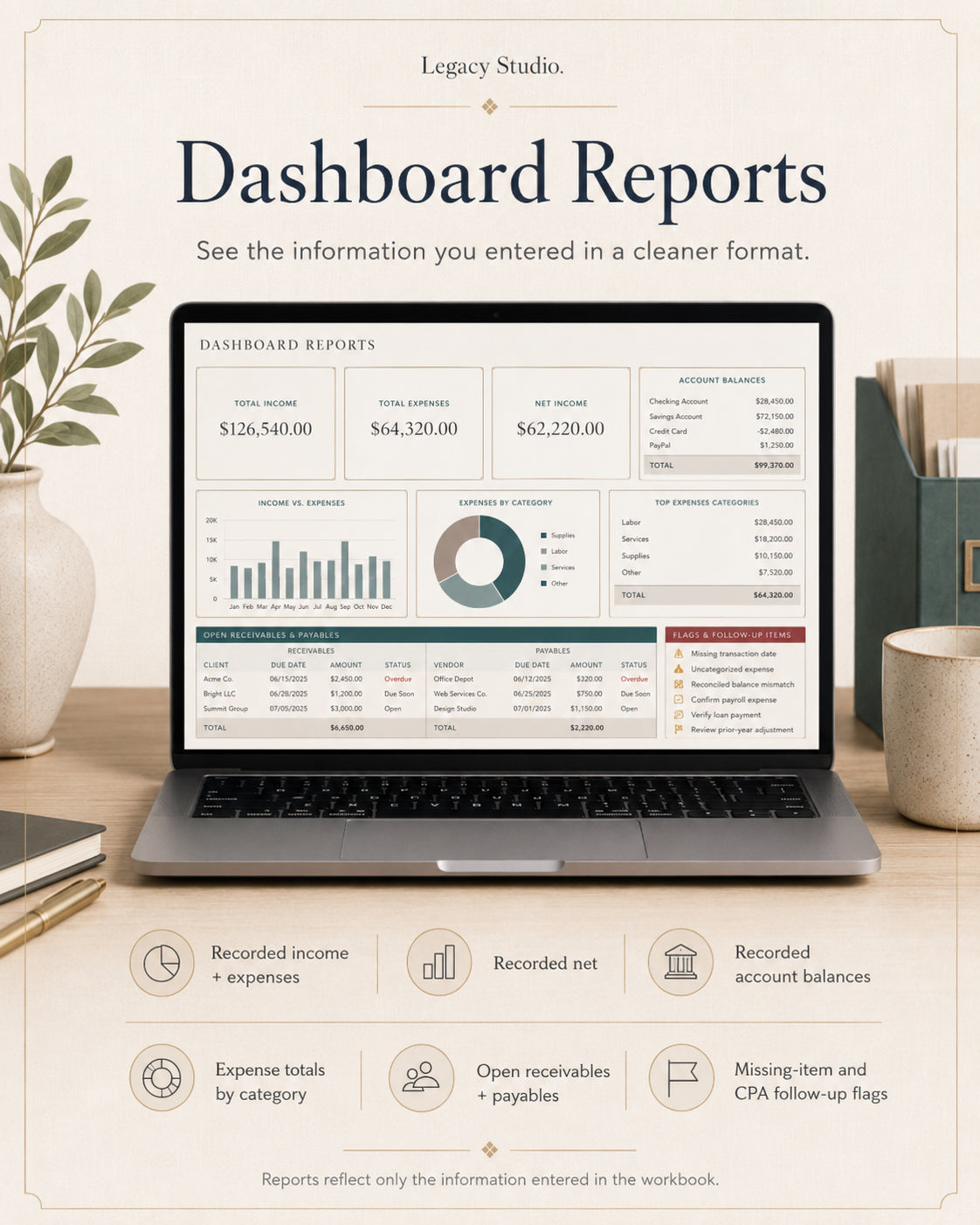 Small Business Bookkeeping Setup & Record Organizer