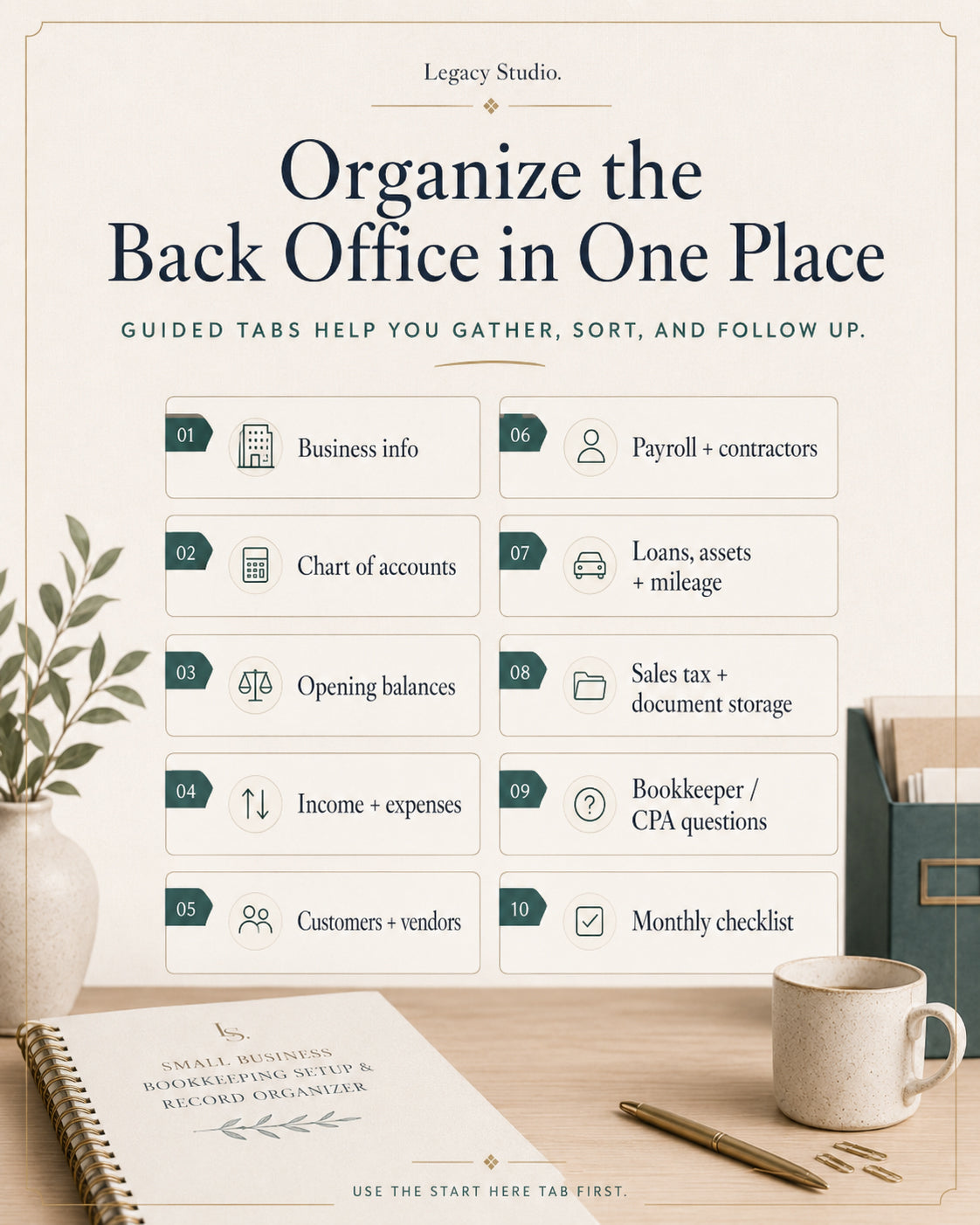Small Business Bookkeeping Setup & Record Organizer