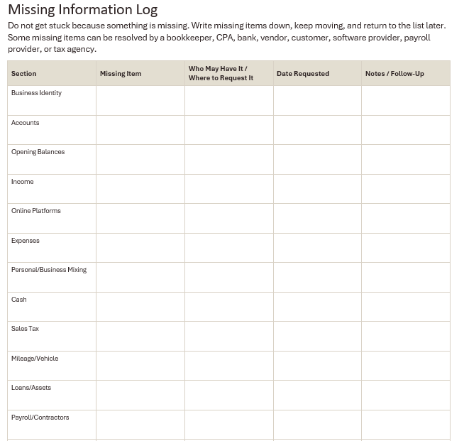 The Bookkeeping Starter Plan