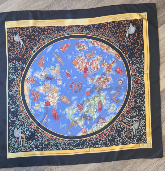 Hermes www.hermes.com silk scarf, full view