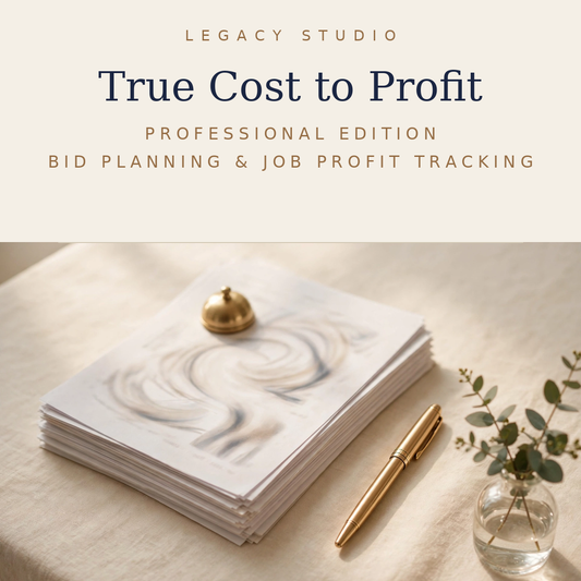 True Cost to Profit - Bid Planning & Job Profit Workbook (Professional Edition)